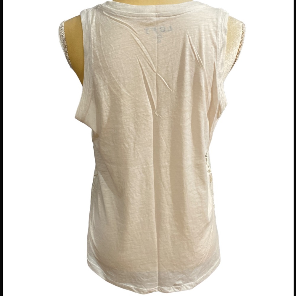 LOFT Palm Lace Relaxed Scoop Neck Tank Size M - Picture 5 of 12